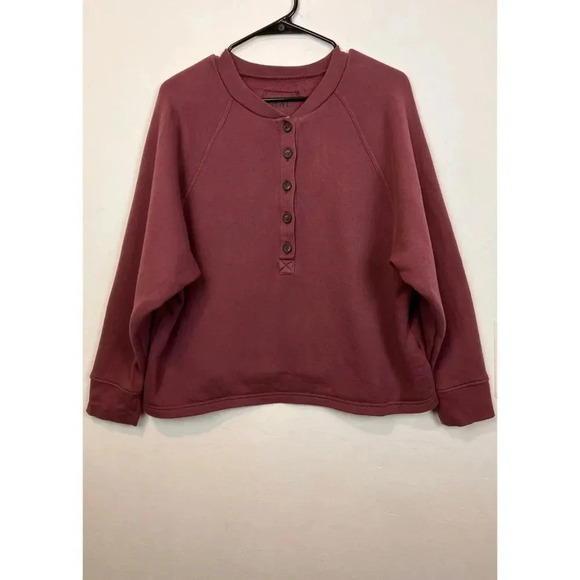 Madewell MWL Betterterry Henley Sweatshirt Size Small - Picture 8 of 11